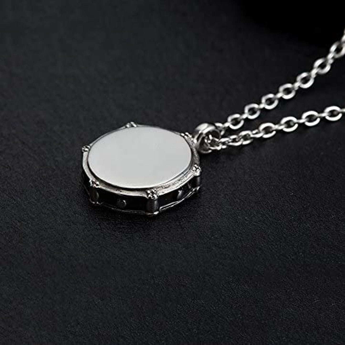 Snare Drum Charm Necklace with Drum Sticks Keychain-4