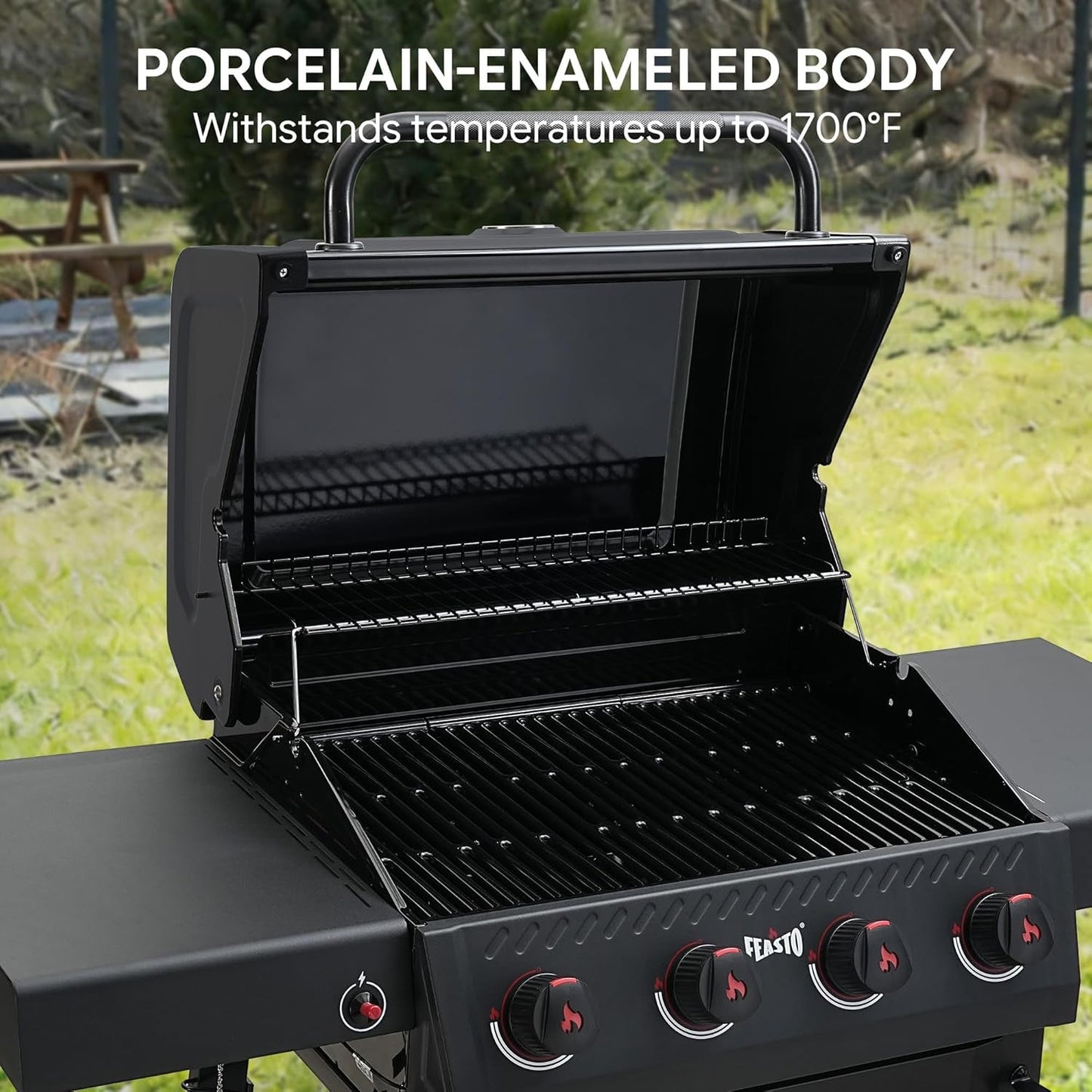 Black Four Burner Propane Outdoor Barbecue Grillmaster-4