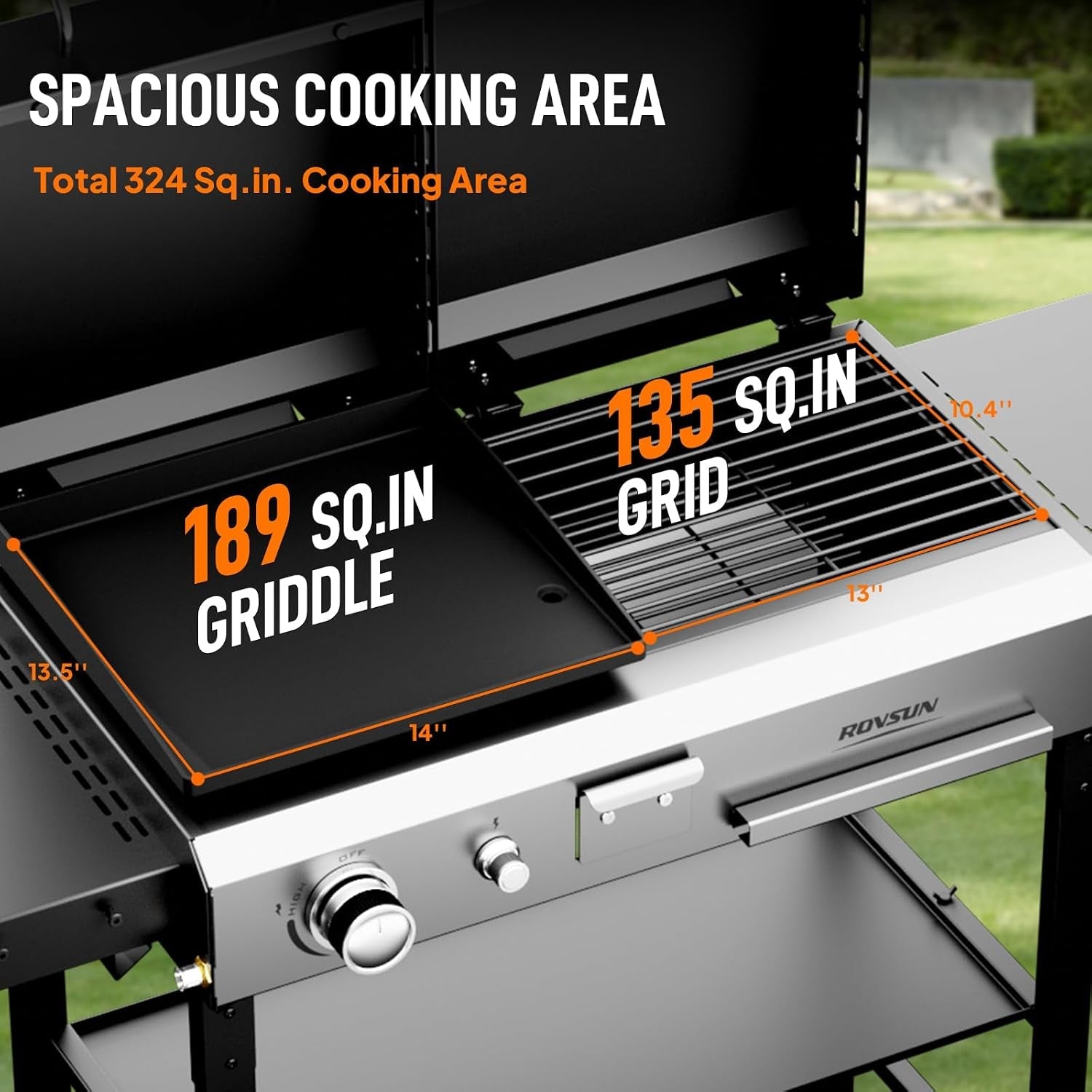 Propane Charcoal Grill Multifunctional Lid Outdoor Backyard-2