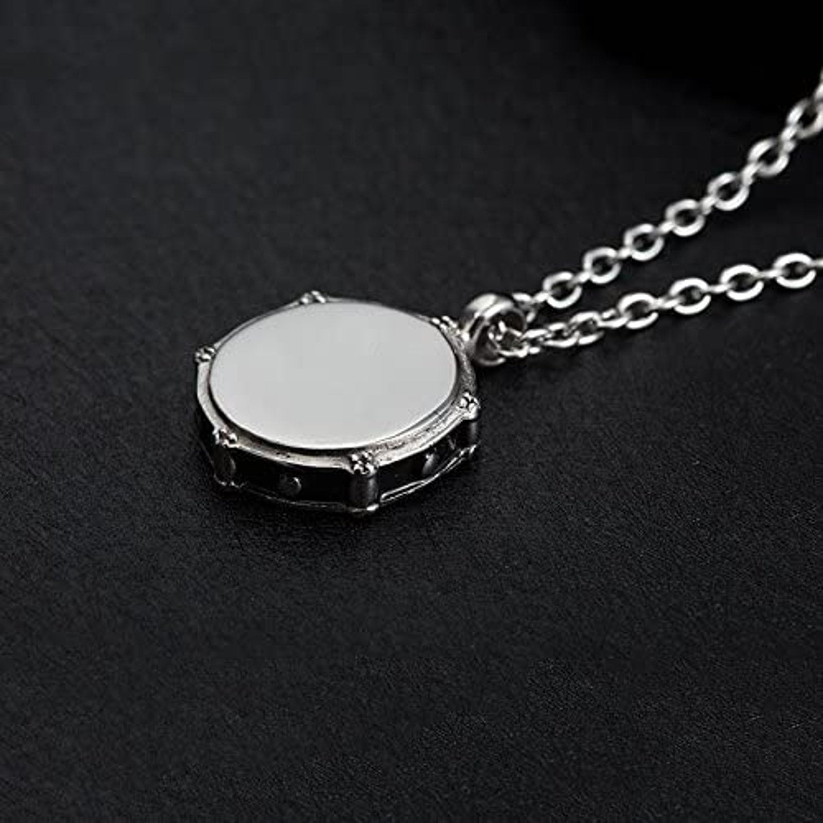 Snare Drum Charm Necklace with Drum Sticks Keychain-4
