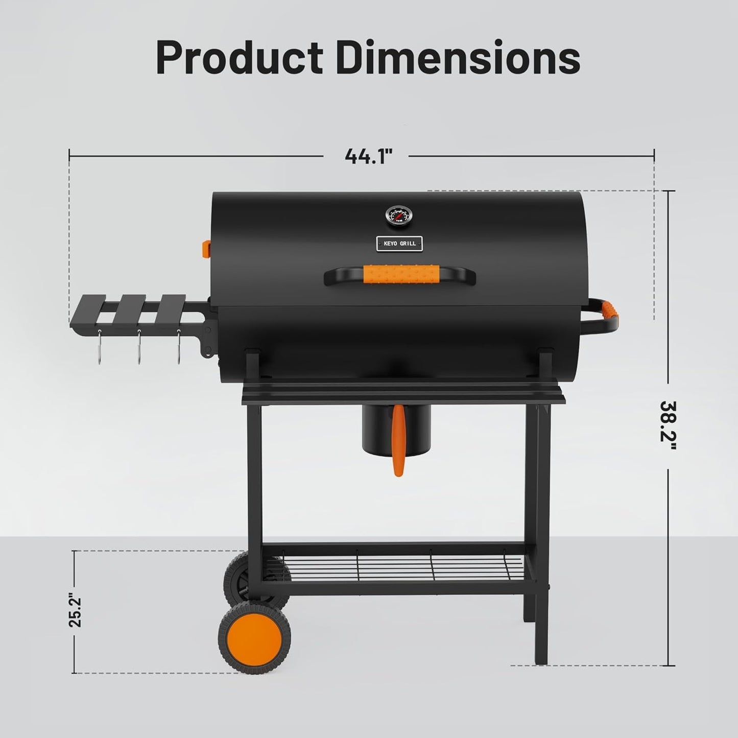 29 Inches Charcoal Grill Heavy Duty RotisserieAttachment-2