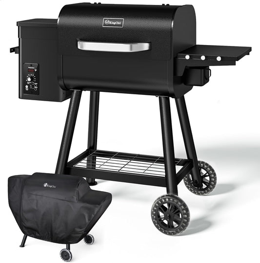 Black Pellet Grill Smoker With TemperaturePrecision-0