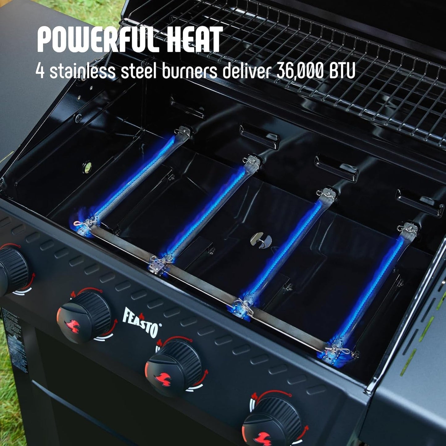 Black Four Burner Propane Outdoor Barbecue Grillmaster-3