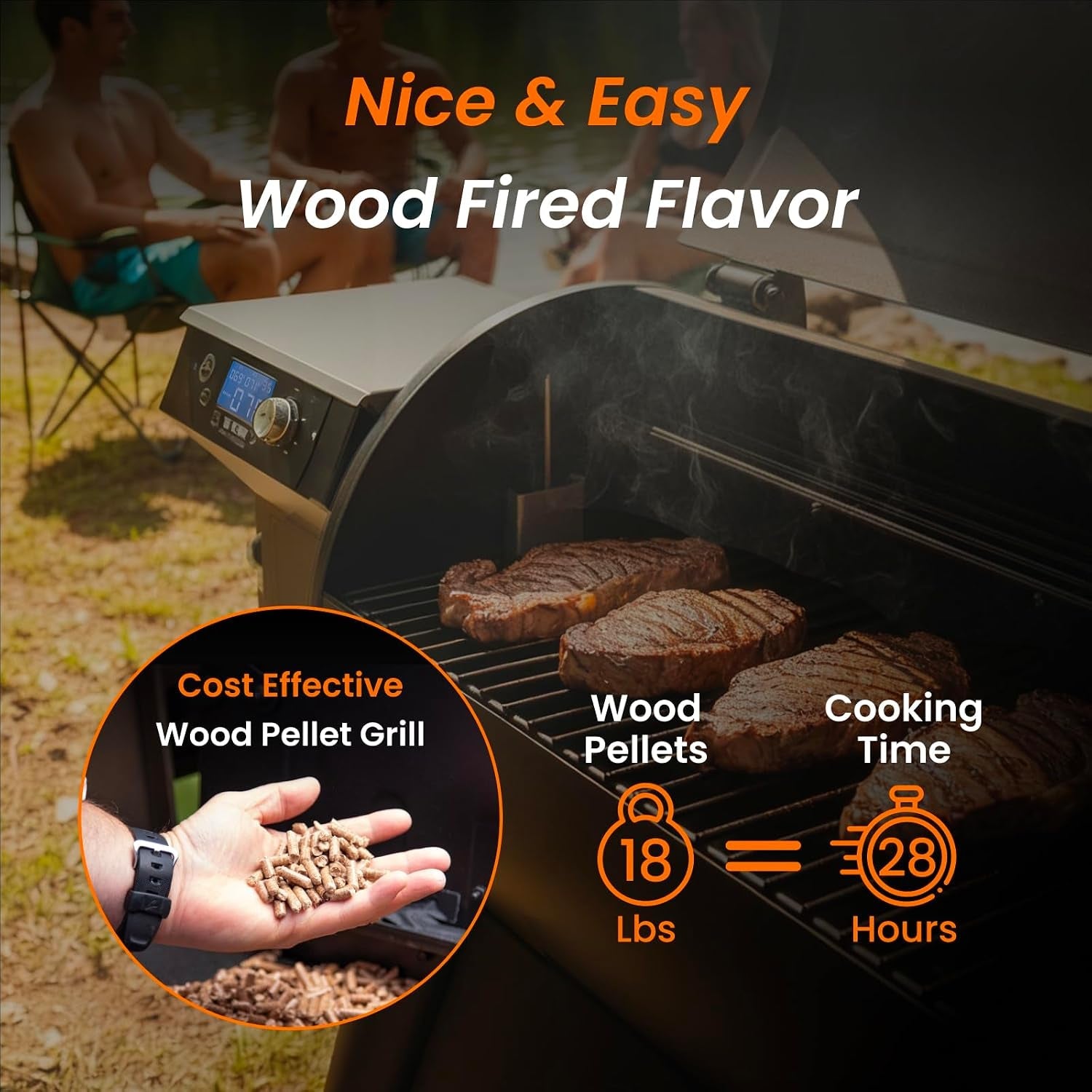 Electric Wood Pellet Grill Smoker Programmable PID-4