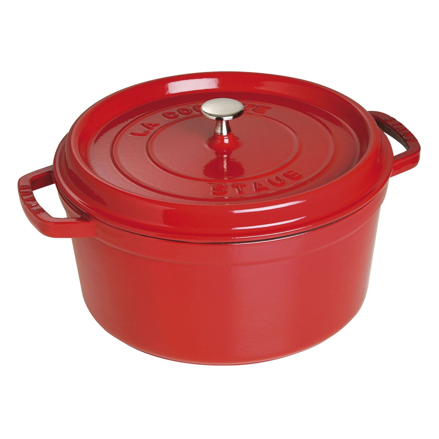 STAUB La Cocotte 6.75 L Cast Iron Round Cocotte, Cherry-0