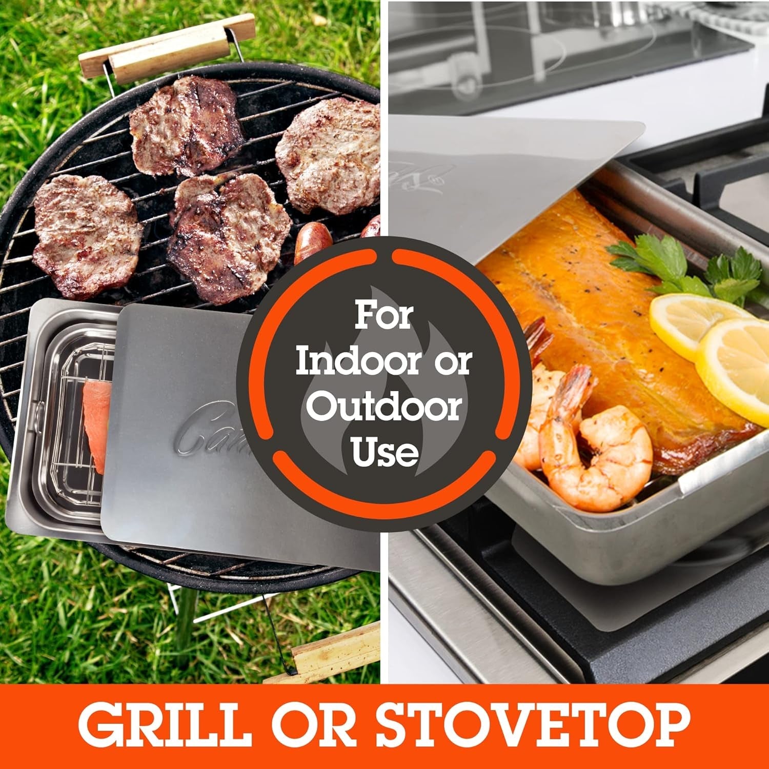 Original Stovetop Smoker Box Set With AppleWoodChips-2