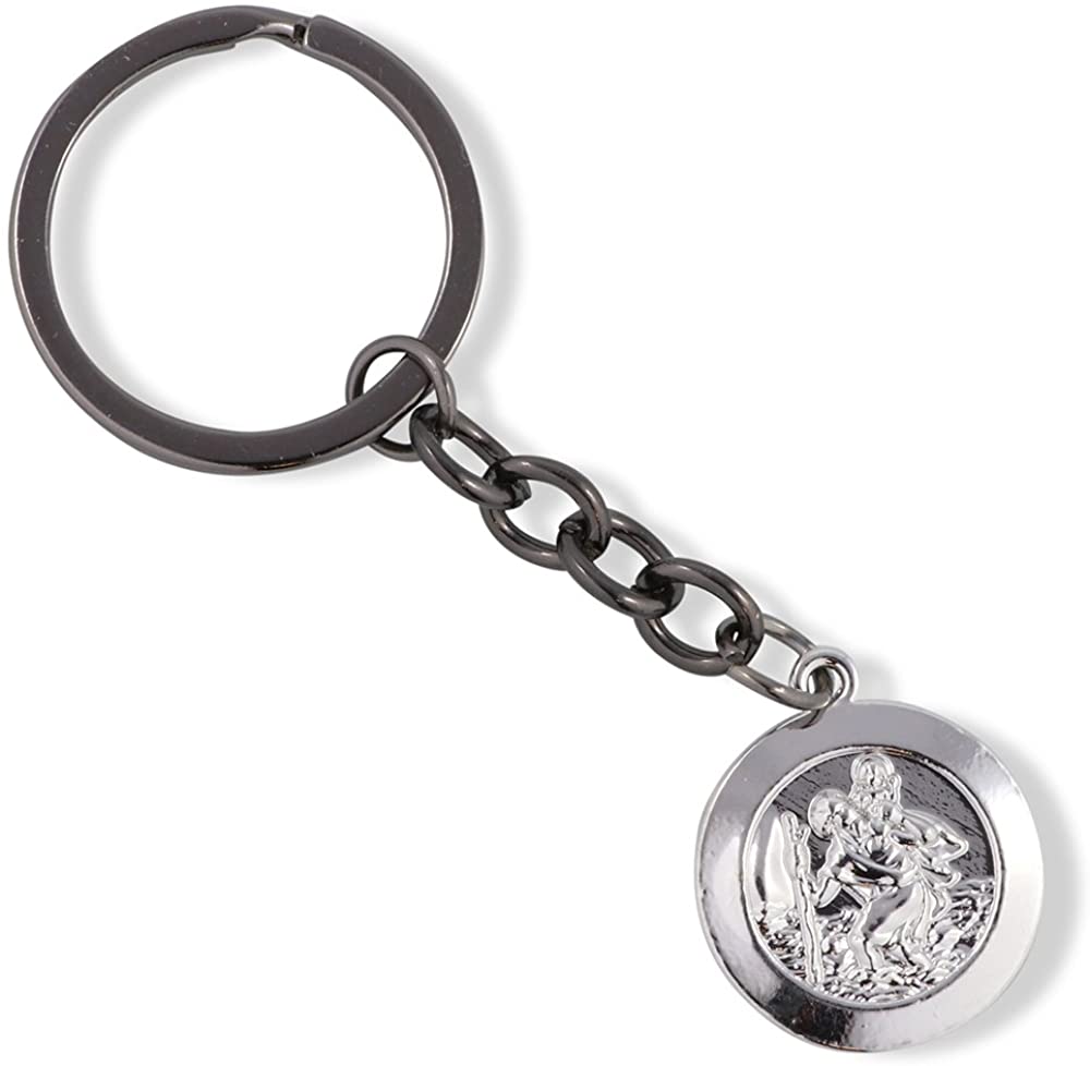 Emerald Park Jewelry Saint Christopher Medallion no Text Charm Keychain-0