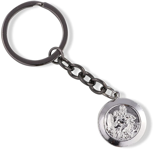 Emerald Park Jewelry Saint Christopher Medallion no Text Charm Keychain-0