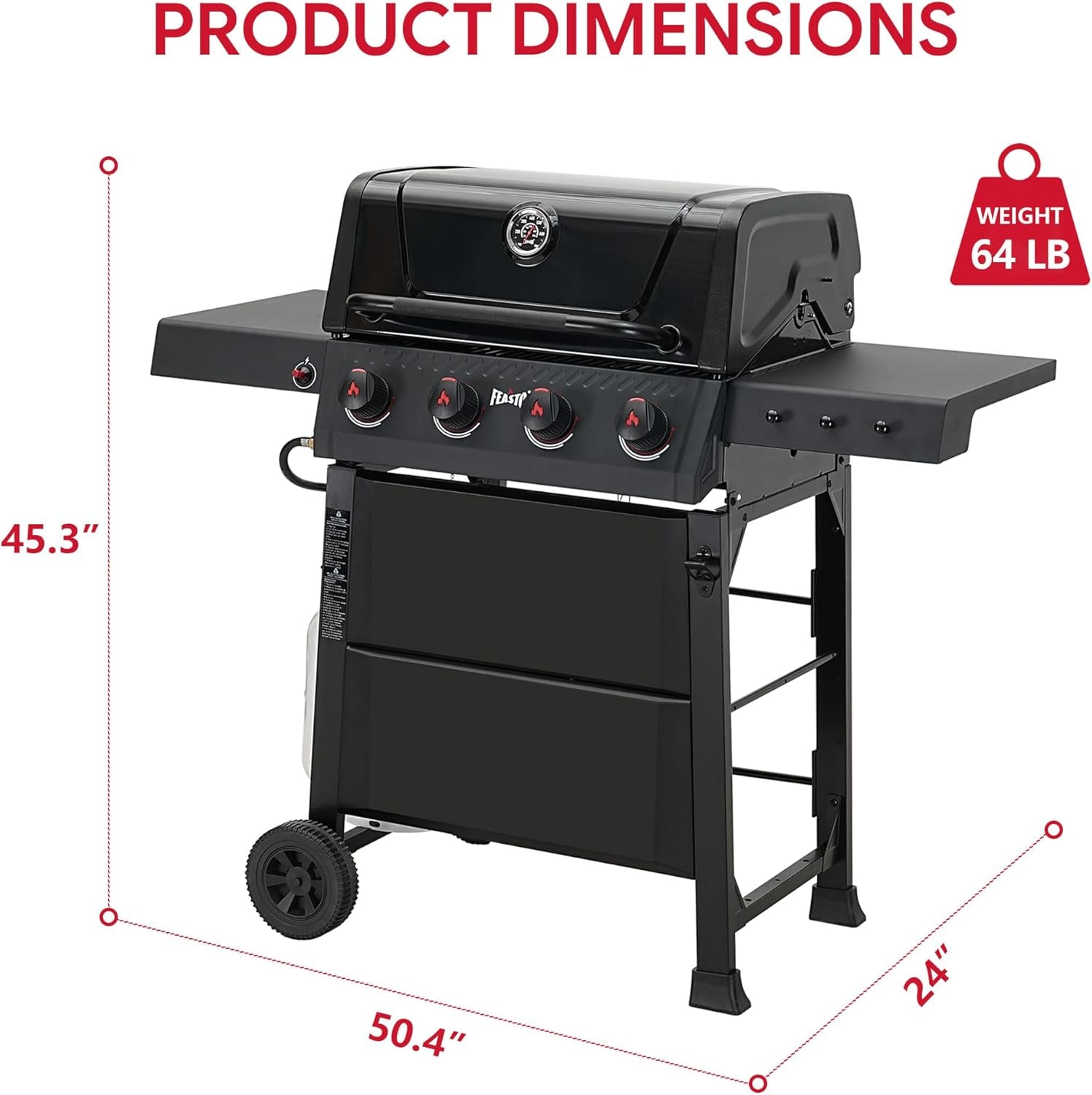 Black Four Burner Propane Outdoor Barbecue Grillmaster-1