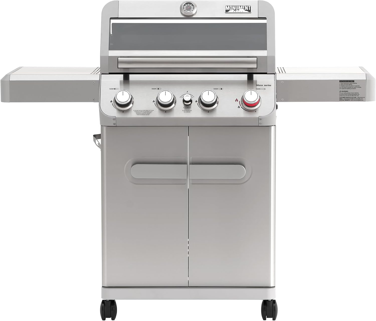 4 Burner Propane Gas Grill Stainless OutdoorPatioArea-0