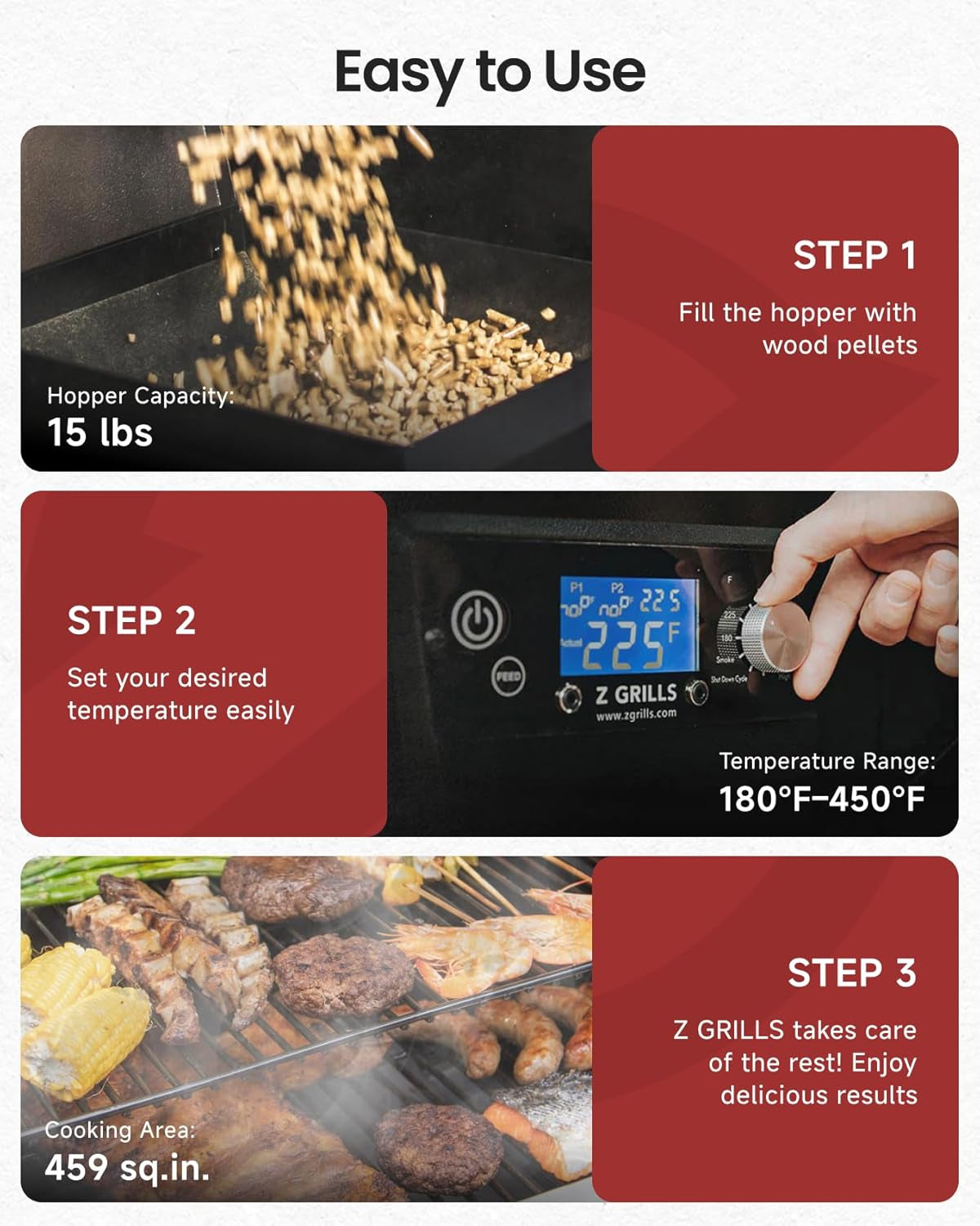 Wood Pellet Grill With PID V3.0 CookingArea459SqIn-4