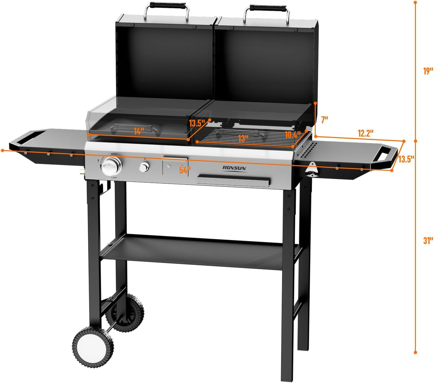 Propane Charcoal Grill Multifunctional Lid Outdoor Backyard-4