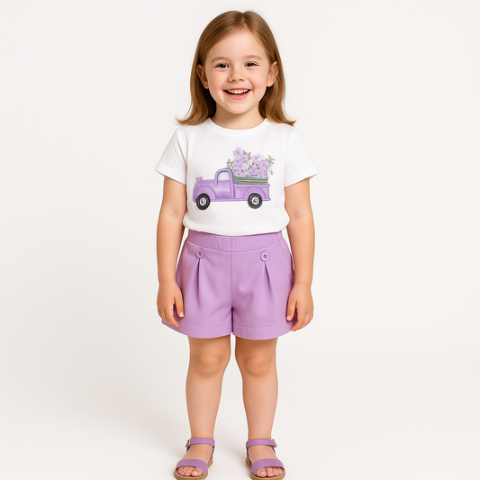 Lilac Truck Girls Casual Set