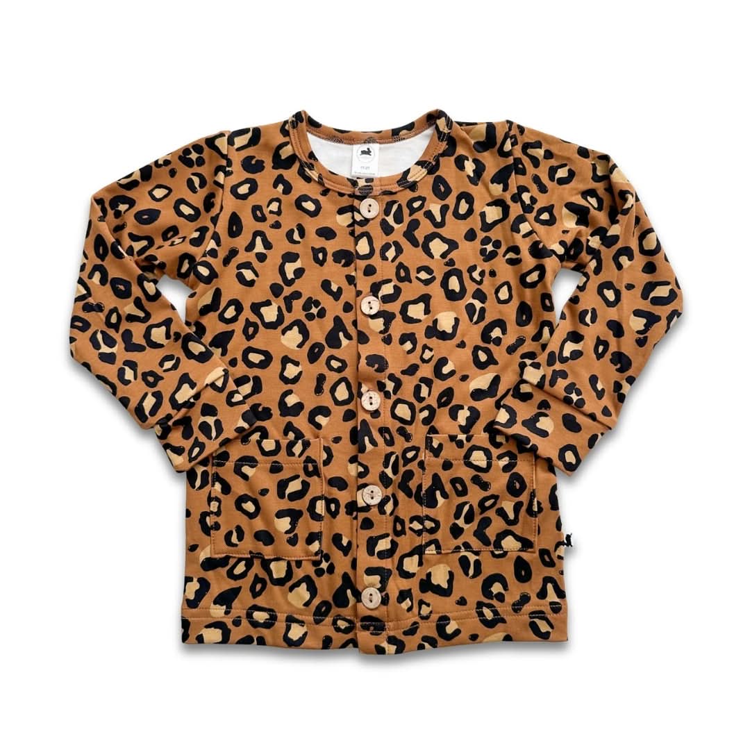 Kids' Bamboo Cardigan | Bronze Leopard-0