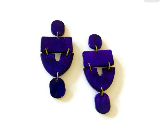 Extra Large Red Clip On Earrings Handmade "Lee"-14