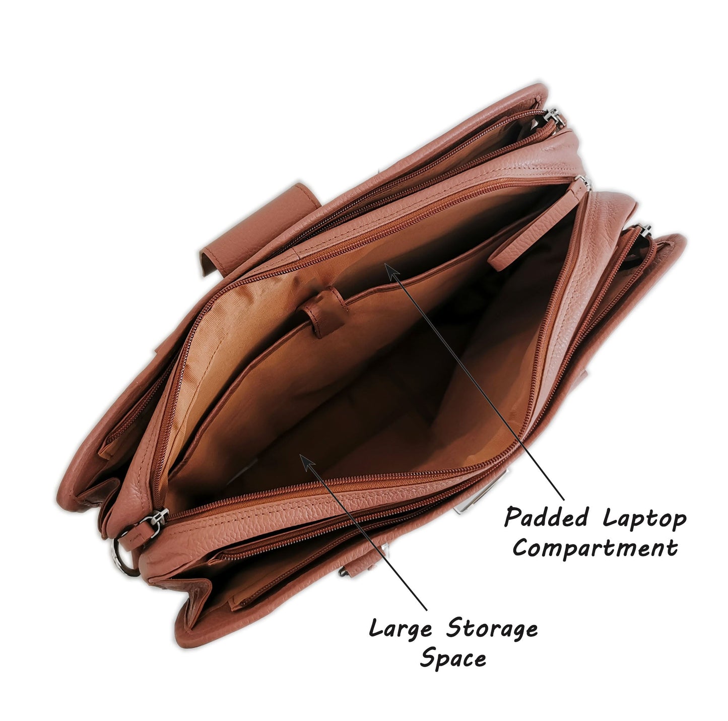 Leather Briefcase, Brown