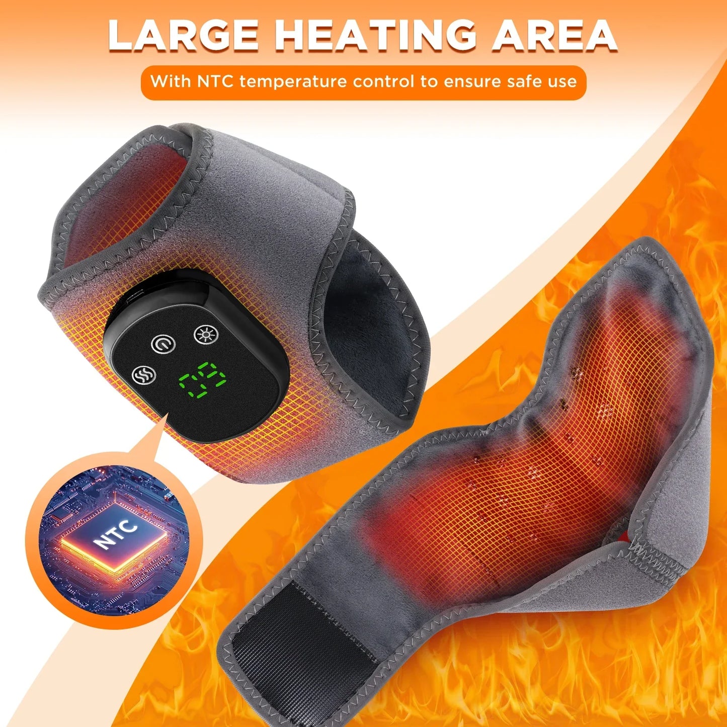 Ankle Heating Pad Vibration Massage Grey-3