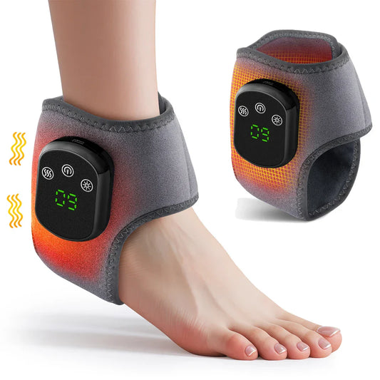 Ankle Heating Pad Vibration Massage Grey-0