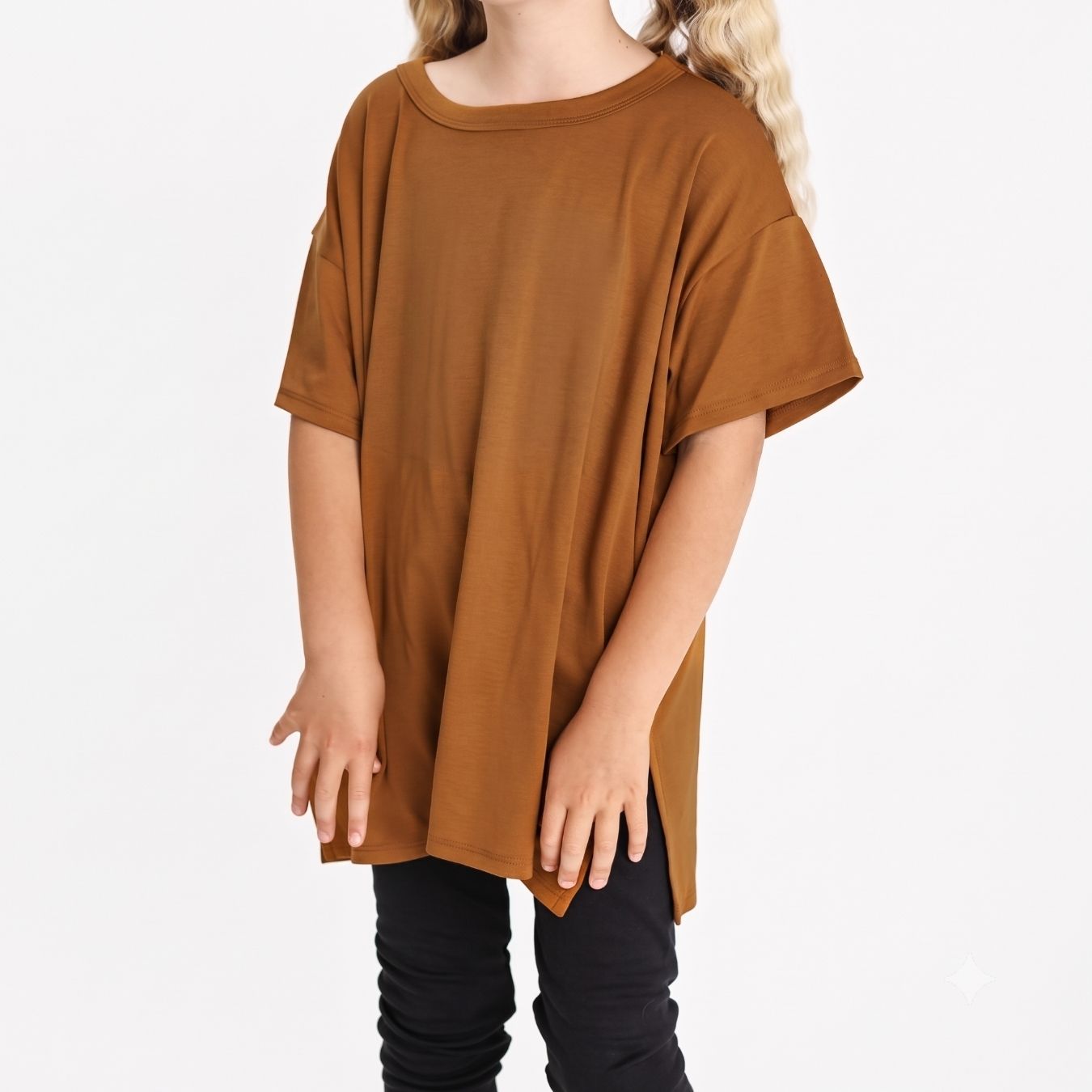 Youth Bamboo Oversize T-Shirt | Bronze-0