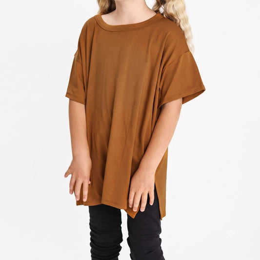 Youth Bamboo Oversize T-Shirt | Bronze-0