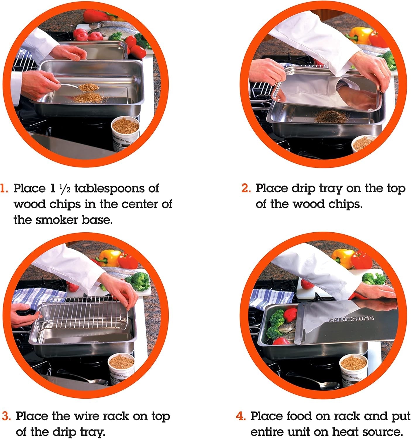 Original Stovetop Smoker Box Set With AppleWoodChips-3