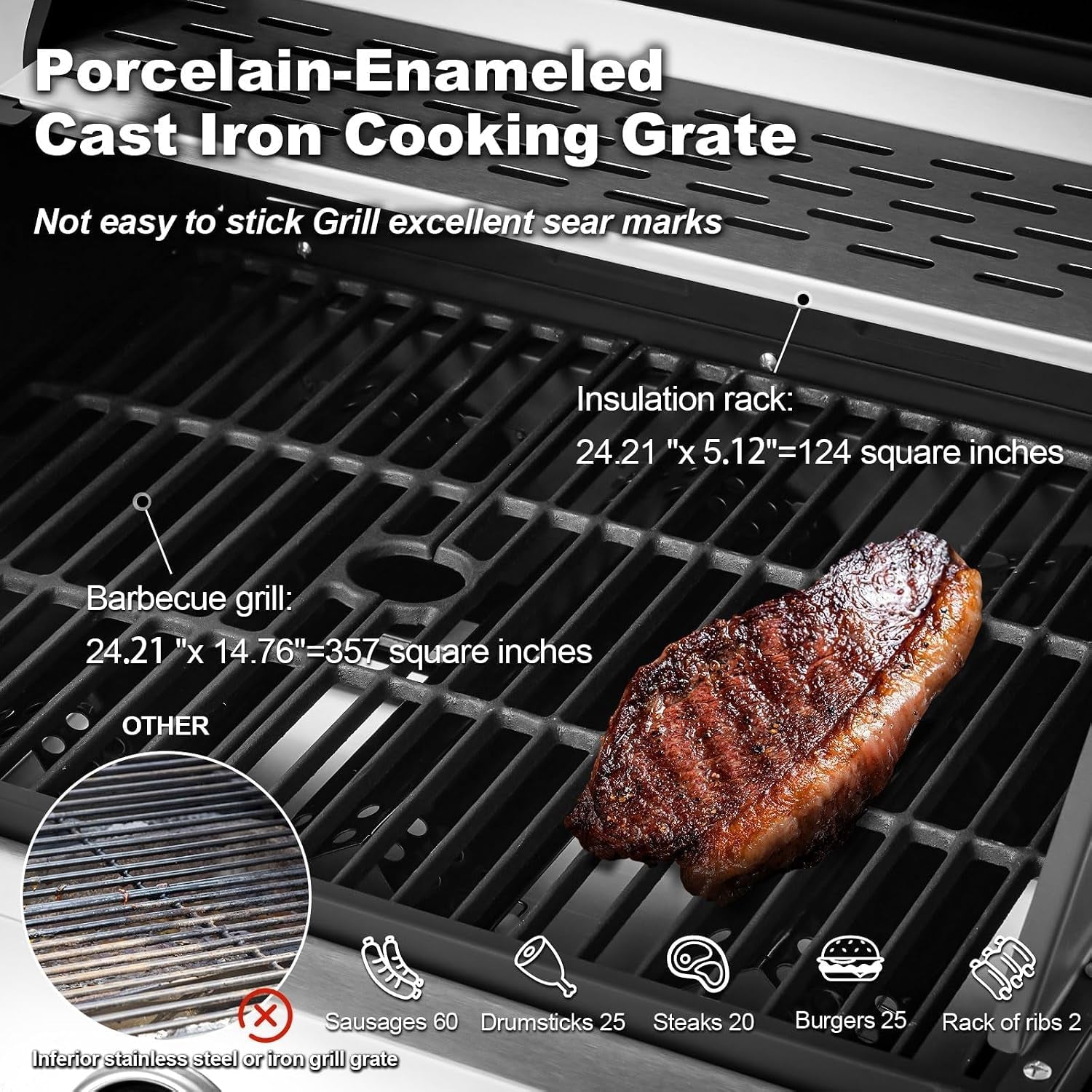 FortyFourThousand BTU Stainless Steel Propane Grill-4