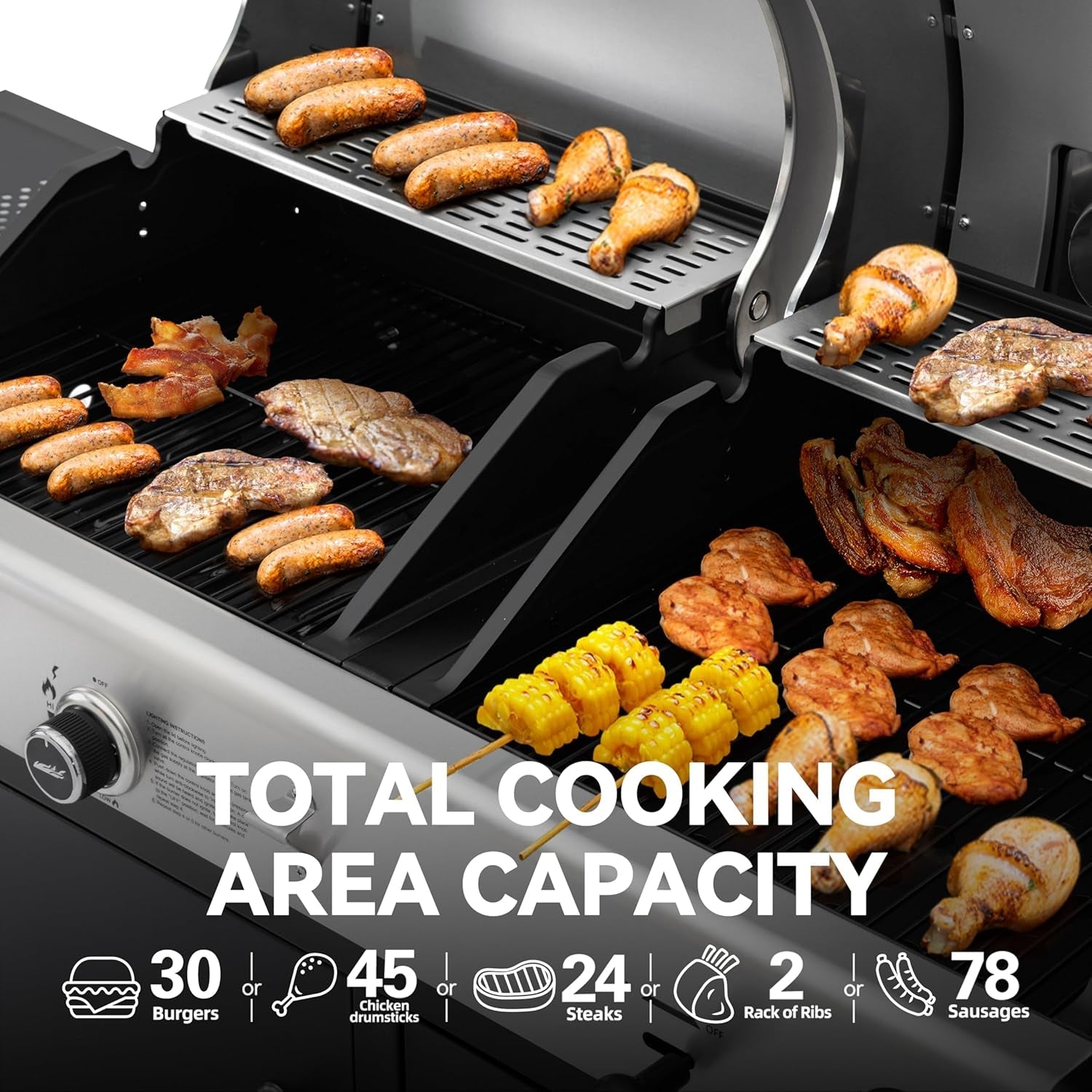 ZH3002N Dual Fuel Grill Propane Charcoal OutdoorPatio-4