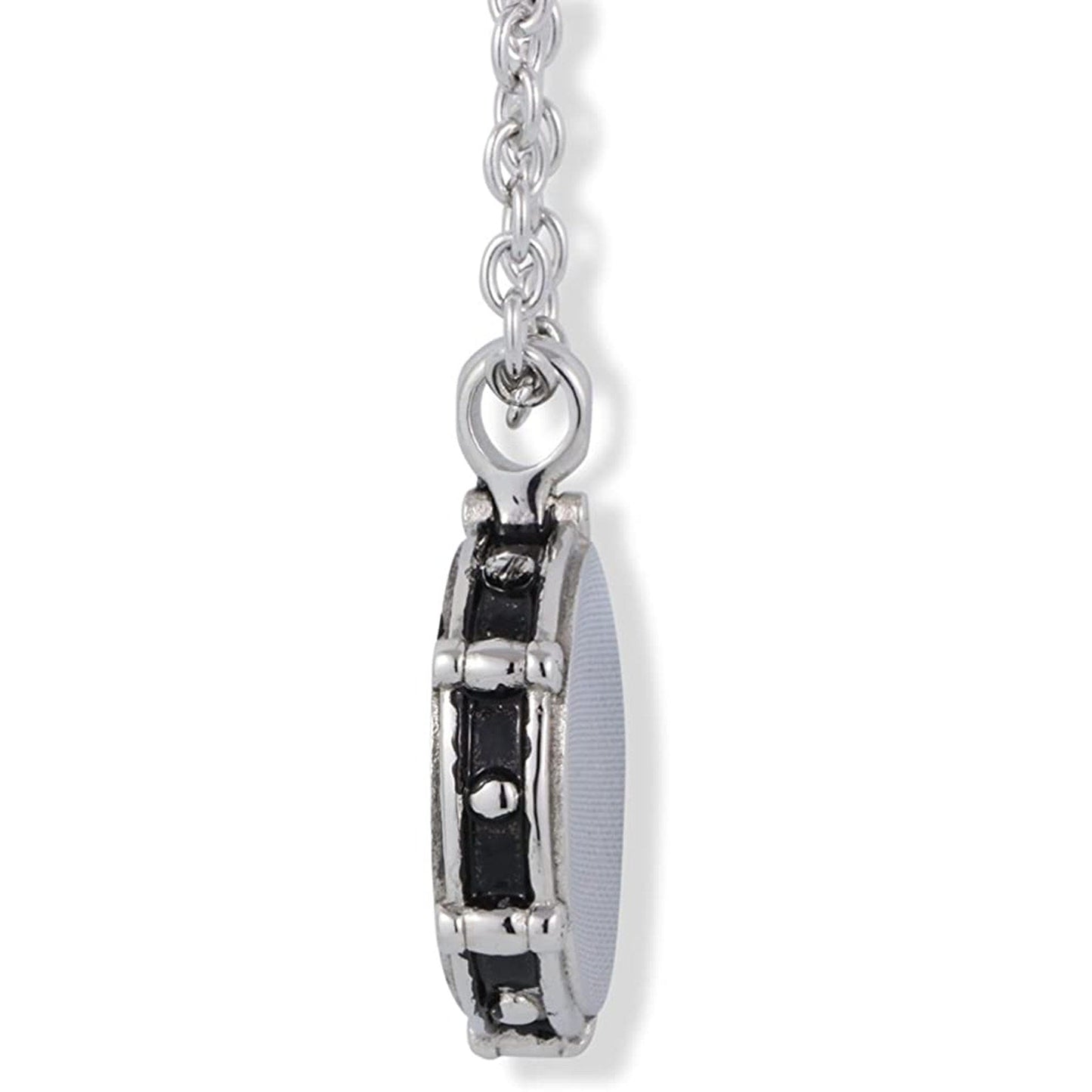 Snare Drum Charm Necklace with Drum Sticks Keychain-3