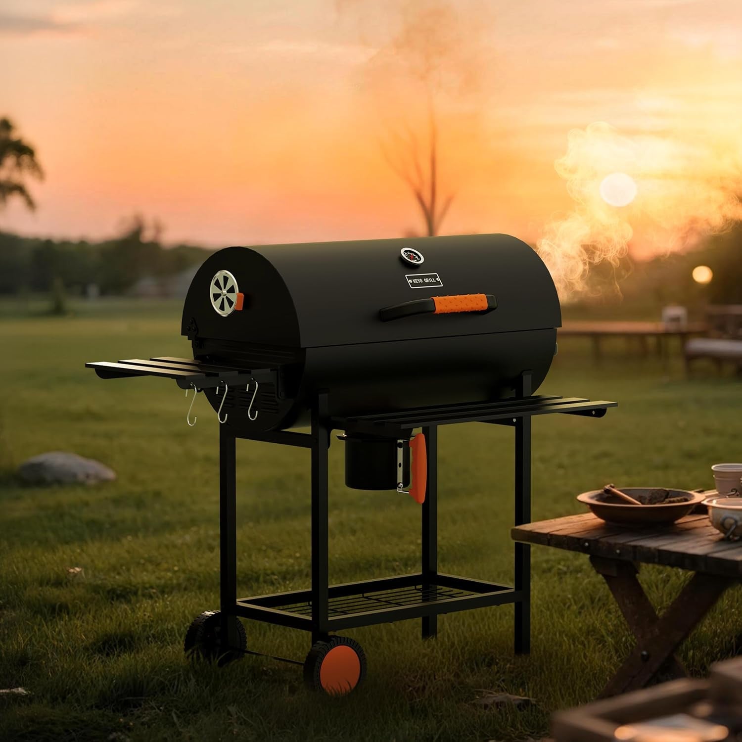 29 Inches Charcoal Grill Heavy Duty RotisserieAttachment-1