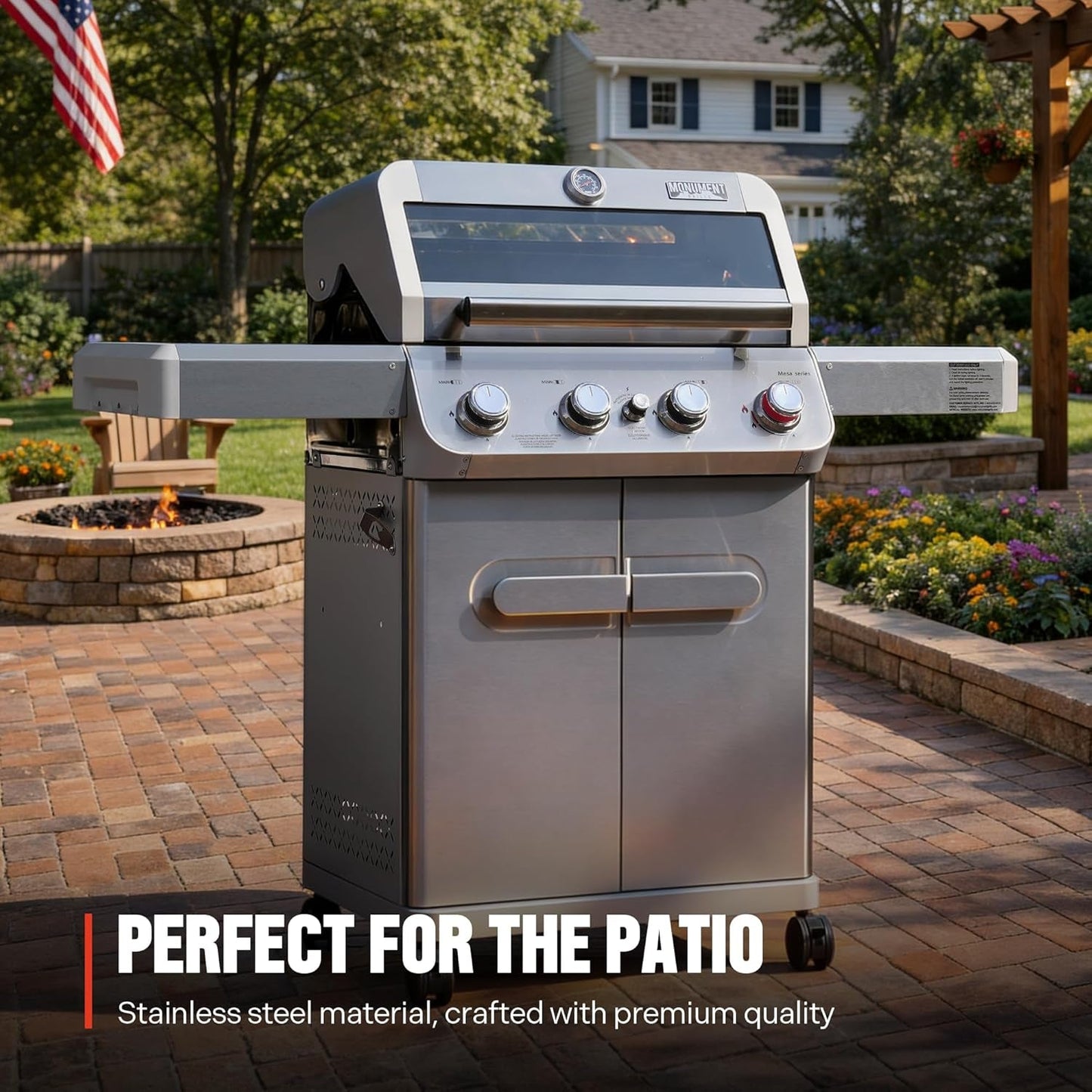 4 Burner Propane Gas Grill Stainless OutdoorPatioArea-1