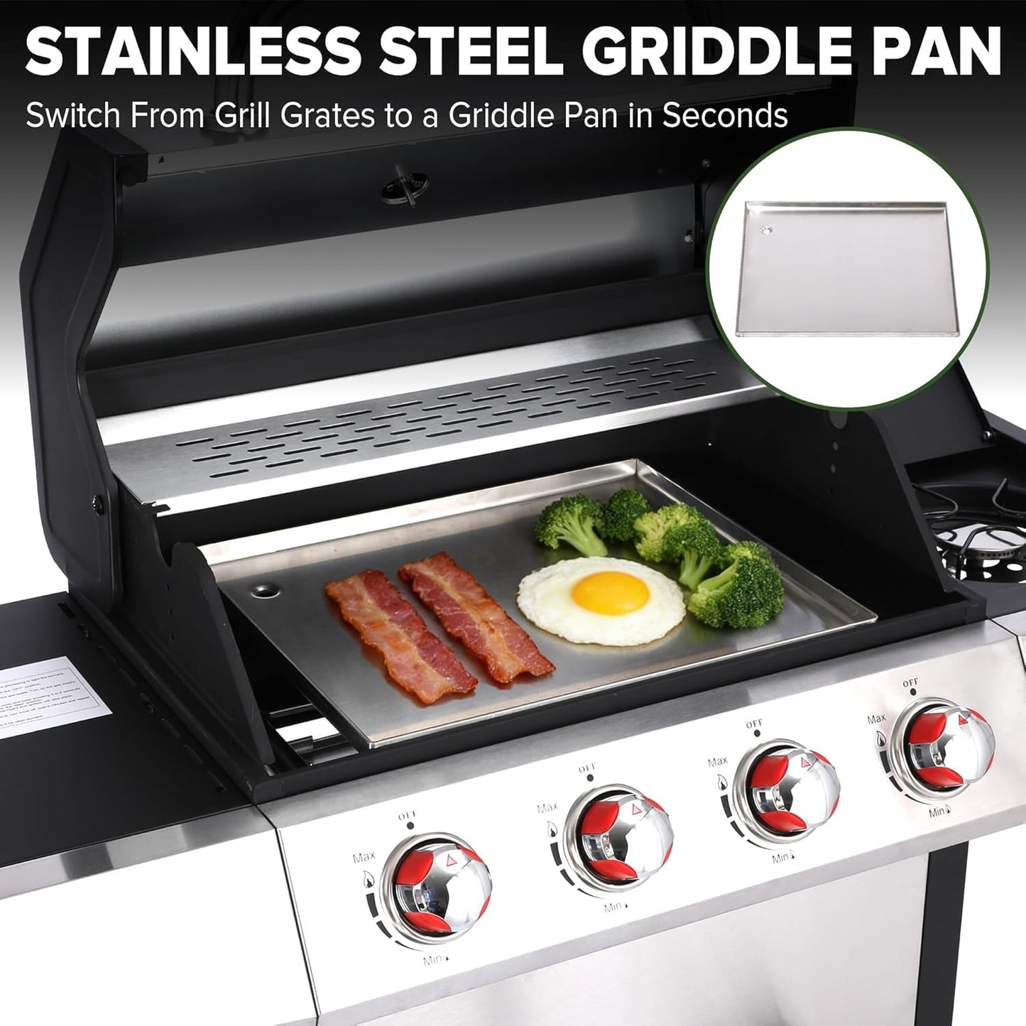 Gas Charcoal Barbecue Grill System Porcelain Grates-4