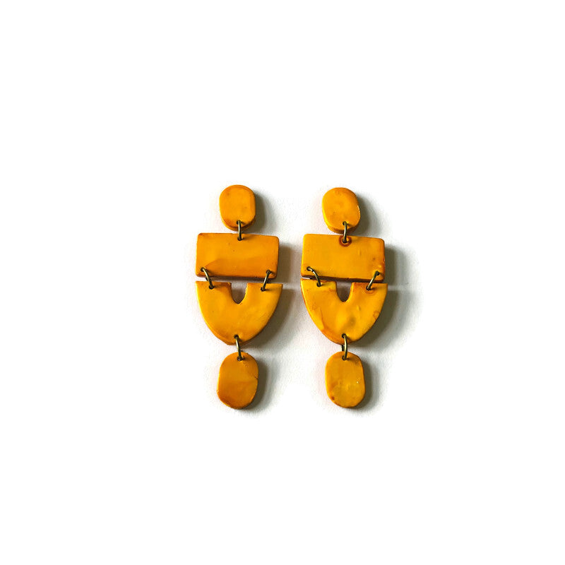 Extra Large Red Clip On Earrings Handmade "Lee"-10